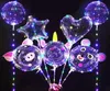 20-calowy Bobo Balon LED Light Multicolor Lighting Luminous 70cm Pole 3m 30leds Night for Party Balloon Wedding Wakacje Dekoracji