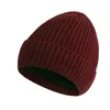 Casquettes de baseball unisexe Beanie chapeau côtelé tricoté à revers hiver chaud Plus décontracté couleur unie Skullcap Baggy pour hommes adultes