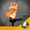 Party Favor Solar owl ground lamp LED resin handicraft courtyard lamp lawn Home decoration lamp T2I53325