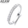 AEAW 14k Wit Goud 0 25ctw 2mm DF Ronde Cut EngagementWedding Moissanite Lab Grown Diamond Band Ring voor Vrouwen Y0122250c