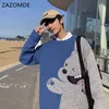 Zazomde Jumper Sweter Mężczyźni zimowi ciepły ścieg pullover harajuku anime topy potu świąteczne estetyczne ubrania gotyckie Hipster 220108