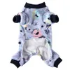 Hond Kerst Pyjama Kostuums Leuke PJ's Dog Apparel Sublimation Print Flanel Pet Clothes Winter Holiday Outfit Shirt voor honden Onesies Pomeranian Groothandel L A250