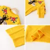 Fashion Runway Women Sweater Autumn Winter Floral Embroidery Bee Animal Long Sleeve Yellow Pullover Jumper Tops B-006 201031