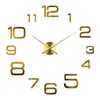 New Home Decoration Big Mirror Design Modern Design Relógios Diy Wall Stick Stick Gift Fashion Clock 201202