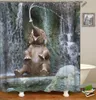 3D Print Prysznic Zasłony Zwierząt Słoń Zasłony do łazienki Dekoracje Dostosowane Rozmiar Obraz Kurtyna Kąpielowa Hurtownie T200711