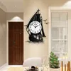 Jeźdź wiatr i fale cichy zegar ścienny Cooper Antlers Nowoczesne design dekoracyjne zegary ścienne Watch do domu dekoracja salonu l7637015