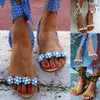 2020 Handmade Sandals Women Flat Sandals Ankle Strap Beaded Special Women's Shoes Beach Sandals Plus Size 34-43 0928