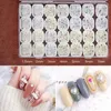 Gold Hollow Mix Metal Frame Nail Caixa de Jóias 28 Grades / Conjunto Rebites de Pérola Shell Shiny Charme 3D Nails Art Decorações