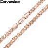 Kedjor Davieslee Halsband för kvinnor 585 Rose Gold Filled Bismark Hammered Womens Halsband Kedja Kubansk Rombo 3/4 / 5mm 45-55cm GN4531