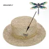 Novo design Flamingowl Straw Sun Hats for Women Fashion Breathable Summer Summer Beach Hat com Animal Casual Dress Hat Wholesale Y200602