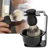 Supports de support de rasage en métal professionnels bol de savon moussant ensemble d'outils de rasage de barbe porte-brosse à barbe fournitures de nettoyage de rasage