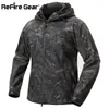 Refire a pele de tubarão de equipamento macio shell macio tático jaqueta militar homens impermeável jaqueta de lã exército roupas camuflagem windbreaker jaqueta 201124