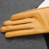 Oversized Women's Wide Sleeve Sheep Leather Glove Lady Club Performance Catwalk Show Orange Färg 35cm1