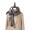 Brand Plaid Womens Sciarpa scialle in cashmere Scialle invernale caldo mantello spessa coperta fringed holiday regalo 211230