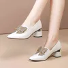 Kvinnor Patent Läder Klänning Högklackat Vit Bröllop Bridal Bling Bow Pumps Slip på Damskor Vår Höst 9352 N 220309