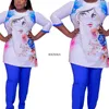 Ubranie etniczne 2 Dwuczęściowe damskie stroje afrykańskie ubrania 2021 Dashiki moda Africa Suit Top Pants Party Plus Size Suits For242V