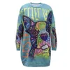 autumn casual sweatshirts women cute puppy letters dog print loose pullover o-neck long sleeve chic girls 201204