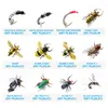 YAZHIDA 90pcs set da pesca a mosca asciutta e bagnata ninfa streamer poper mosche kit di legatura materiale esca scatola da pesca attrezzatura per carpa trota 201102