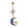 Multi Shapes Dangle Belly Button Ringar Wing Bat Star Strawberry Butterfly Navel Piercing Bar med charm