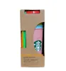24oz Sublimation Muggar Starbucks Tumblers Kaffekoppar Återanvändbar Plast Straw Kaffekopp Klar Drickande Platt