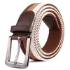 TopSelling designer men's and women's simple canvas belt top quality double layer high elastic woven elastic belt couple sport belt wholesale