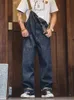 Salopette Homme Jumpsuit American Vintage Navy Overalls Spring Autumn Denim Straight Leg Jeans Men's Fashion Trend Cargo 220308