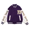 Herrenjacken Unisex Mode Übergroße Hip Hop Varsity Baseballjacke Lederhülle Hi Street Loose Fit Letterman Mantel Oberbekleidung für Paare A2t0