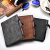 Gran oferta, nueva cartera corta para hombre, cartera de cuero suave con ranuras para tarjetas extraíbles, cartera multifunción con cremallera para hombre, cartera de mano para hombre