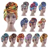 Etnisk tryckt stor blomma headscarf Bonnet Kvinnor Turban Hat Turbante Femme Musulman Indien Hat Islamic Head Wrap Turban Fashion