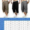 Shorts masculinos Vintage Men's Combat Cargo Summer Trabalho casual Bolsos 3/4 Mens Jogger Workout Gym Troushers1