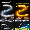 Anmingpu 1 par brilhante flexível drl led strip sinal de volta branco amarelo sequencial led luzes diurnas para carros headlight1347022