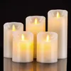 Flameless Wedding Decorative Velas Operado Bateria Pilar Real Wax Wick LED elétrico LED Gift Conjuntos com controle remoto LJ201018