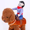 Rolig Pet Cat Cowboy Rider Dog Costume Dogs Clothing Cosplay Product Knight Style With Hat Funny Costumes Dress Clothes Y200917