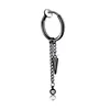 Stainless steel clip on earrings dangle black cone chain tassel hoop ear rings cuff for women men fashion jewelry will and sandy