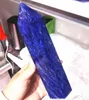 1pcs 도매 블루 용해 수정 지팡이 홈 장식 석영 탑 아름다운 제련 보석 더블 뾰족한 치유 레이키