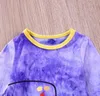 2020 bébé fille vêtements cravate teinture enfant en bas âge filles barboteuse dinosaures imprimé enfants combinaisons à manches longues nouveau-né bébé Boutique vêtements
