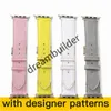 L fashion Watchbands for iPhone Watch Band 42mm 38mm 40mm 44mm iwatch 3 4 5 bands Leather Strap Bracelet Stripes watchband drop