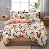 Reaktivt tryck Peach Home Bed Set Pillowcase Duvet Cover Beding Set Flat Sheet BedClothes 3 / 4PCS Queen King Full Twin Size C0223