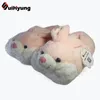 Suihyung Womens Home Slippers Indoor Shoes Winter Warmth House Flat Slip On Animal Bunny Plush Slippers Fur Slides Cotton Shoes Y200106