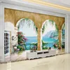 Custom 3D Wallpaper European Style Oil Painting Seascape Balcony Photo Murals Living Room Bedroom Background Wall Decor Frescoes