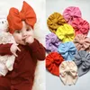 30 färger baby india hattar för tjejer baby stor båge hatt barn elastiska turban kepsar huvudbyxa spädbarn huvudband beanie cap barn tillbehör m3059