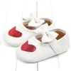 Baby Shoes Girl Crib Shoes Sport Newborn Autumn Bow Shoes Heart Soft-soled Anti-skid Prewalker Sneakers