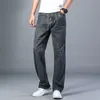 Plus Size 40 42 44 Uomo sottile blu grigio Jeans estivi 7 colori disponibili Pantaloni casual dritti larghi elasticizzati avanzati Marca 201128