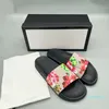 2022 Mens Designers Slides Womens Slippers Mode Luxurys Floral Slipper Lederen Rubber Flats Sandalen Zomer Strand Schoenen Loafers Gear Botto