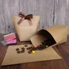 Presentförpackning 10st Blank Kraft Paper Bag 3Color Candy Bröllop Favoriter Box Paket Birthday Party Decoration Väskor med Ribbon 18111501