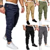 Black Joggers Verano 2020 Pantalones de chándal Bolsillos Cordón Streetwear Cargo Hombres Pantalones Elásticos Pantalones largos LJ201104