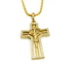 Mode Hip Hop Mannen Religieuze Sieraden Hollow Jesus Hanger Cross Necklace