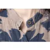 Nijiuding Spring New Fashion Fashion Floral Print Bawełniane bluzki bielizny swobodne koszuli z długim rękawem Kobiety z kieszeniami T200322