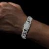 15mm Hip Hop Smycken Guldarmband för män Digns Cubic Zirconia Miami Cuban Link Chain Iced Out Diamond Armband