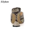 Slippers Eilyken Size 35 42 Woman Summer Square Head Serpentine Sandals Fashion Wine Glass Mules High Heels Slipper Shoes220308